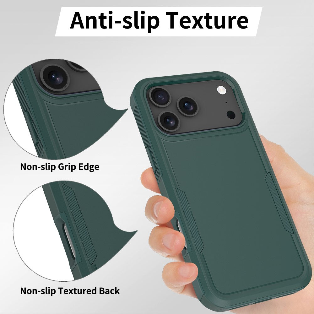 For iPhone 17 Pro Max Case 2 in 1 PC + TPU Shockproof Phone Cover - Dark Green