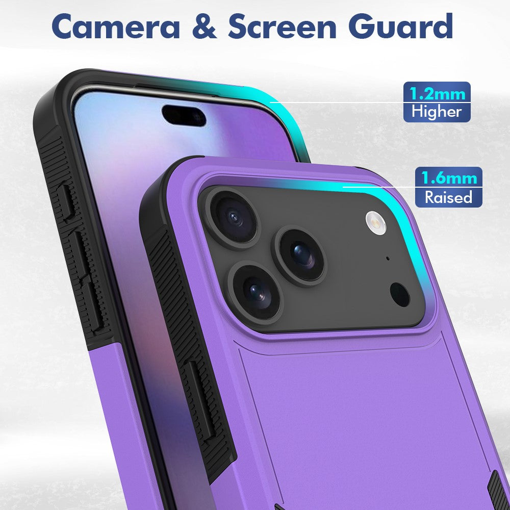 For iPhone 17 Pro Max Case 2 in 1 PC + TPU Shockproof Phone Cover - Purple