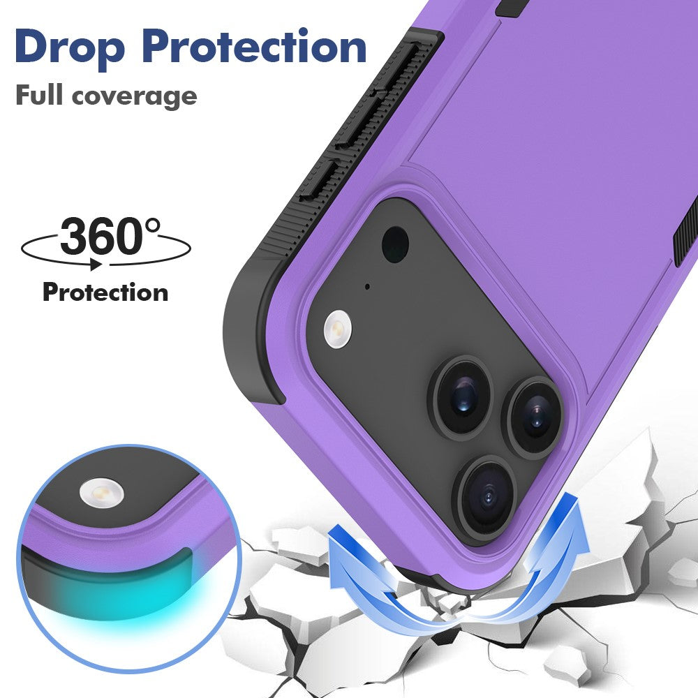 For iPhone 17 Pro Max Case 2 in 1 PC + TPU Shockproof Phone Cover - Purple