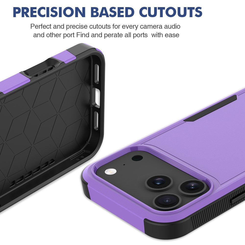 For iPhone 17 Pro Max Case 2 in 1 PC + TPU Shockproof Phone Cover - Purple