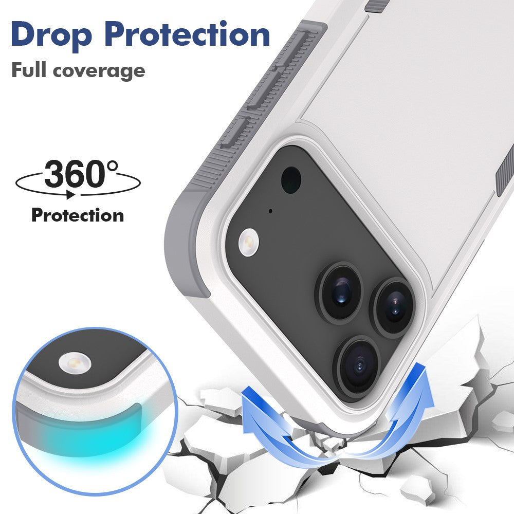 For iPhone 17 Pro Max Case 2 in 1 PC + TPU Shockproof Phone Cover - Red