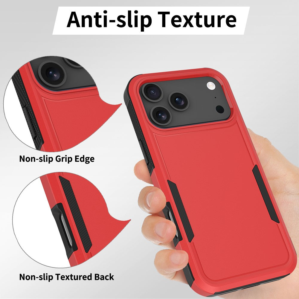 For iPhone 17 Pro Max Case 2 in 1 PC + TPU Shockproof Phone Cover - Red