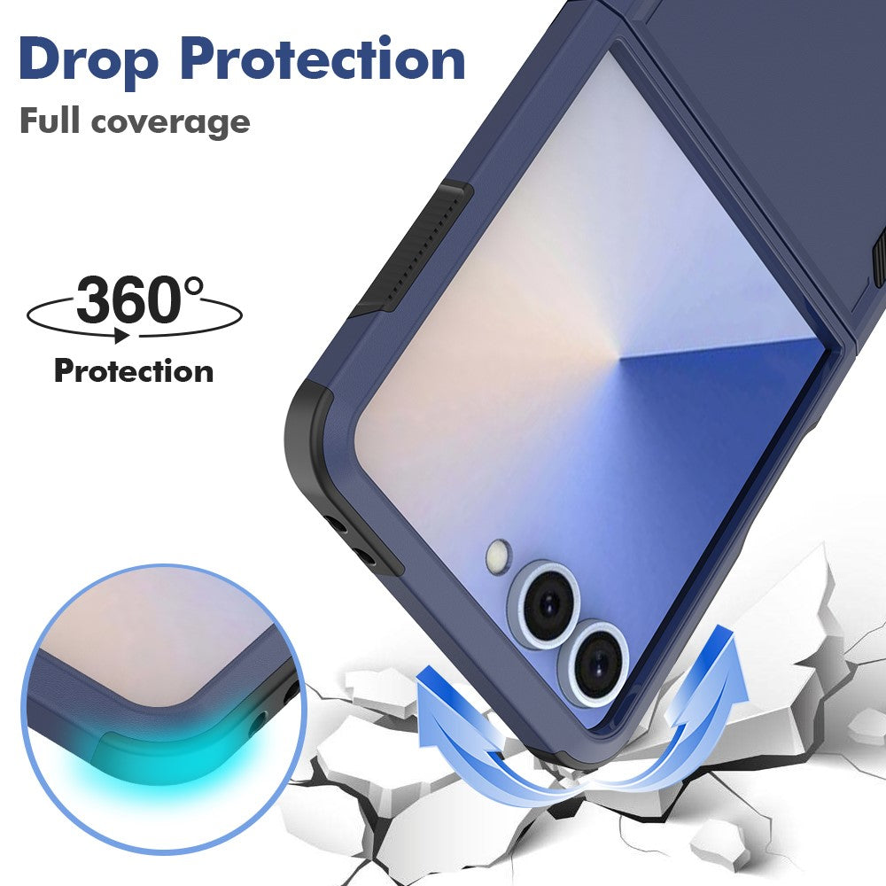 For Samsung Galaxy Z Flip7 5G Case 2 in 1 PC + TPU Shockproof Phone Cover - Dark Blue