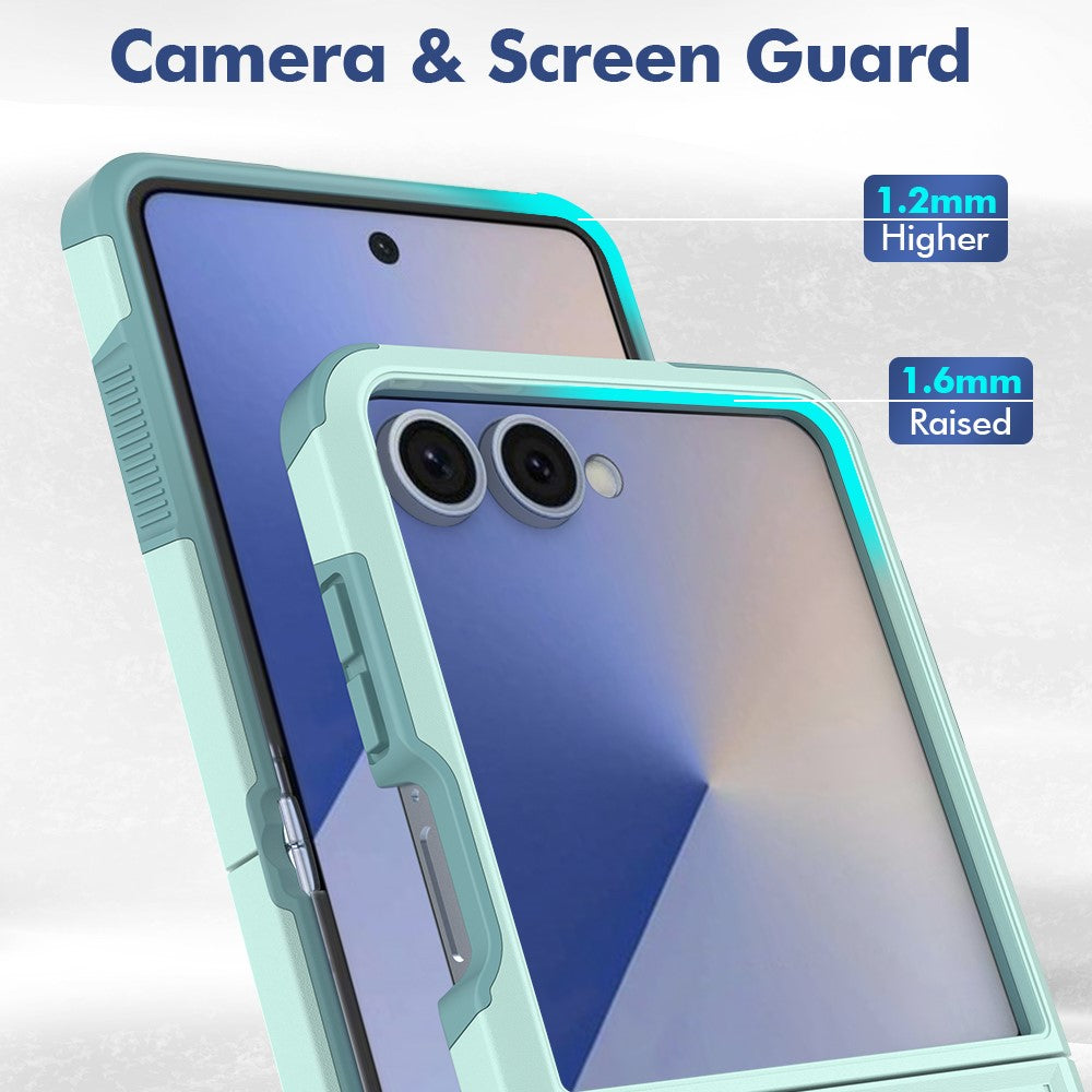 For Samsung Galaxy Z Flip7 5G Case 2 in 1 PC + TPU Shockproof Phone Cover - Mint Green