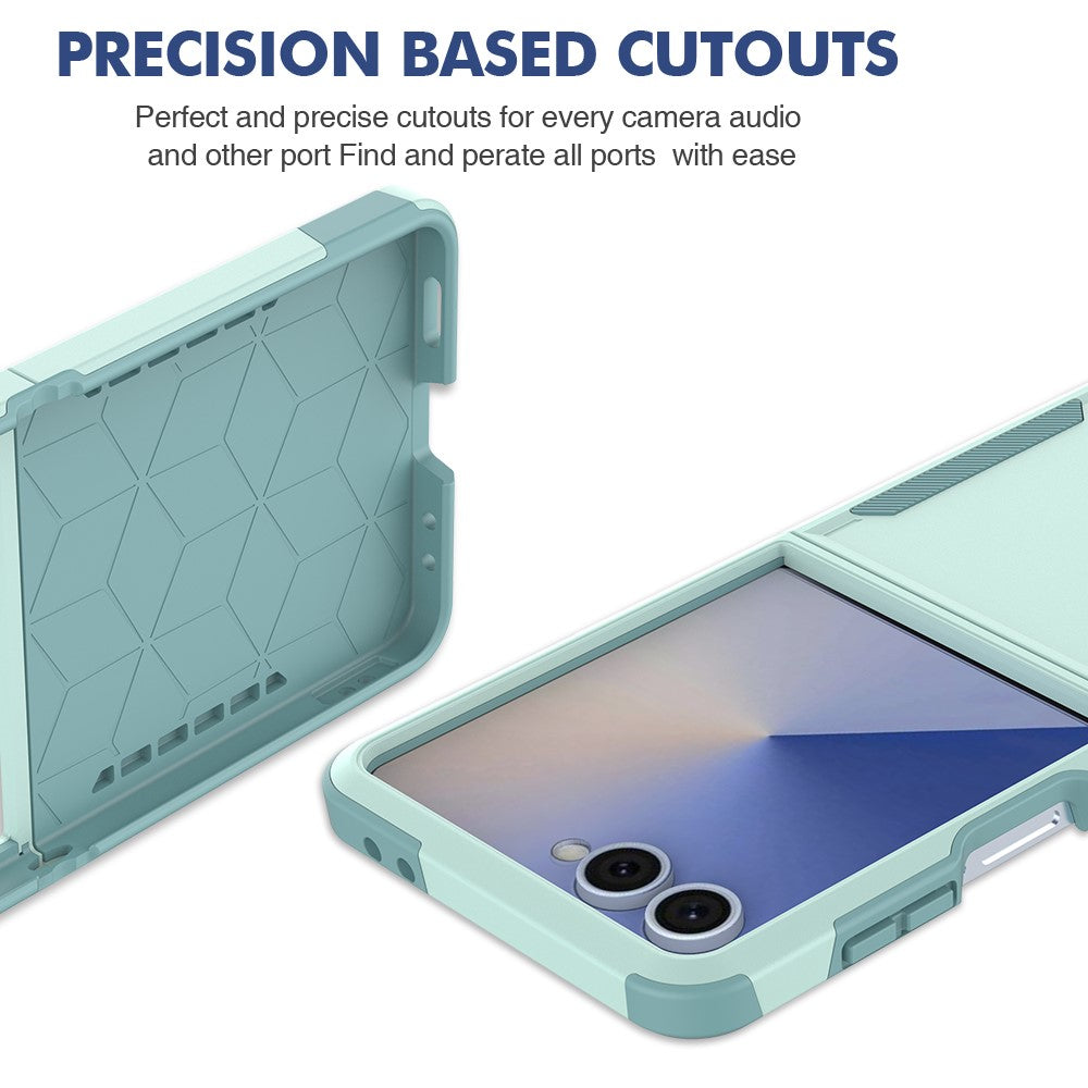 For Samsung Galaxy Z Flip7 5G Case 2 in 1 PC + TPU Shockproof Phone Cover - Mint Green