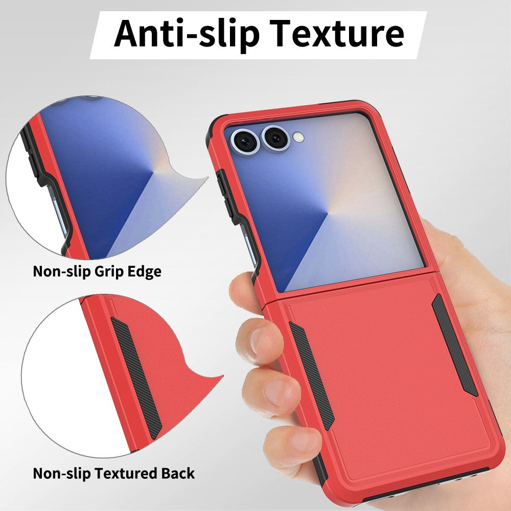 For Samsung Galaxy Z Flip7 5G Case 2 in 1 PC + TPU Shockproof Phone Cover - Red