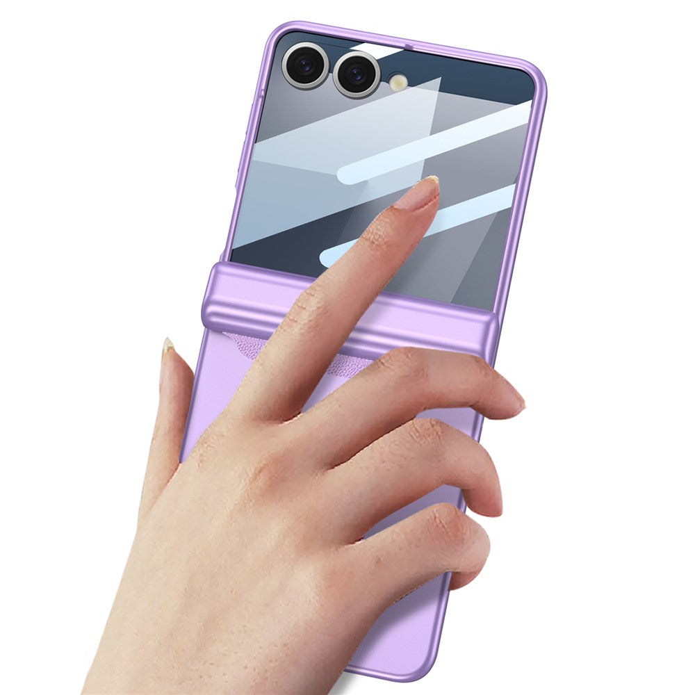 GKK For Samsung Galaxy Z Flip7 5G Case Magnetic Hinge Phone Cover with Front Screen Film and Pen - Matcha Green