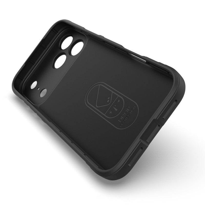 For iPhone 17 Pro Max TPU Case WANLONFENG HD Series Anti Slip Phone Cover with Tempered Glass - Black