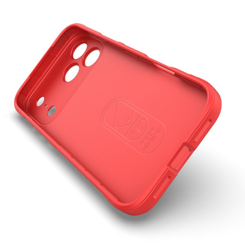 For iPhone 17 Pro Max TPU Case WANLONFENG HD Series Anti Slip Phone Cover with Tempered Glass - Red
