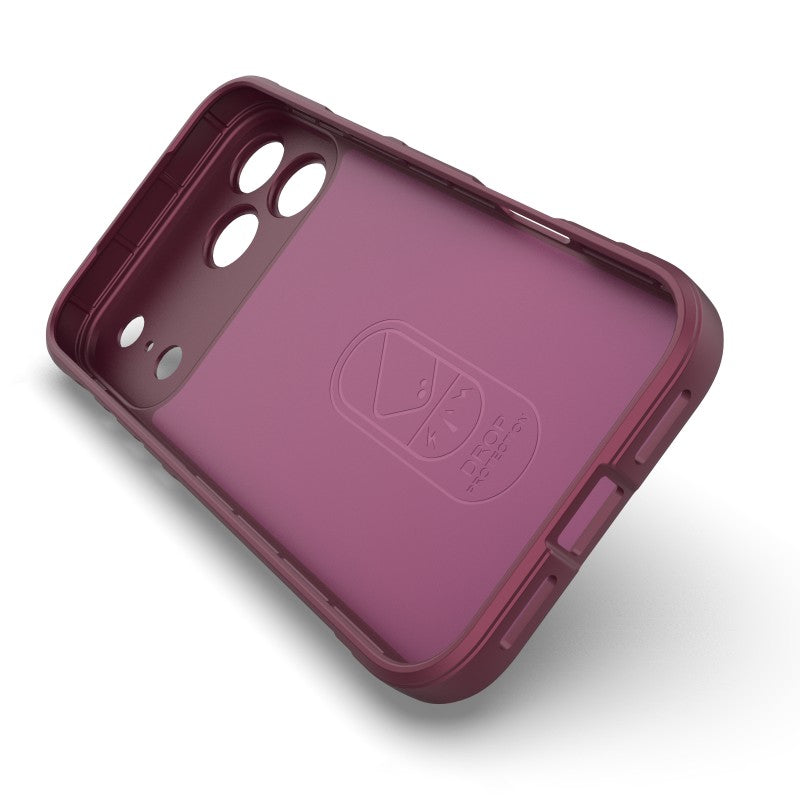 For iPhone 17 Pro Max TPU Case WANLONFENG HD Series Anti Slip Phone Cover with Tempered Glass - Wine Red