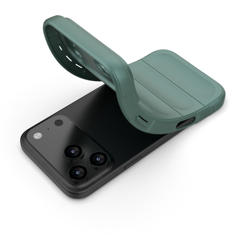 For iPhone 17 Pro Max TPU Case WANLONFENG HD Series Anti Slip Phone Cover with Tempered Glass - Army Green