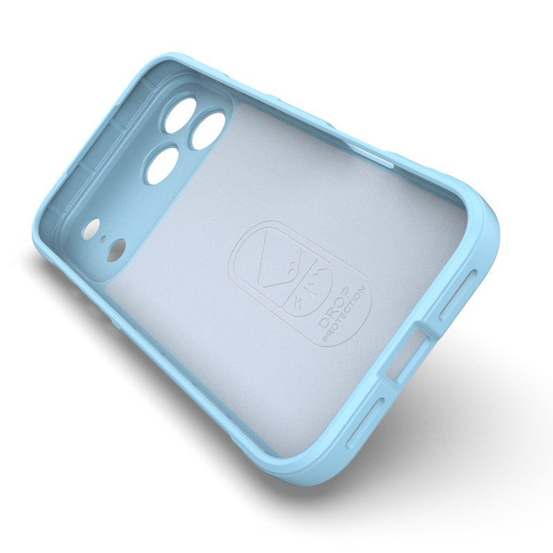 For iPhone 17 Pro Max TPU Case WANLONFENG HD Series Anti Slip Phone Cover with Tempered Glass - Baby Blue