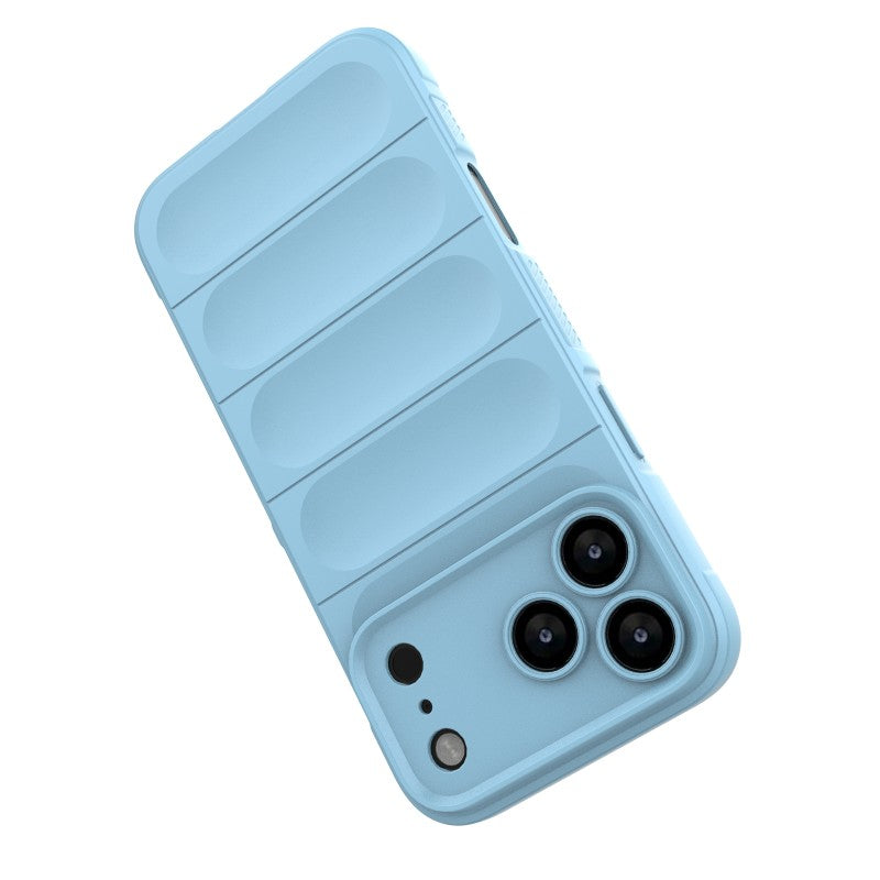 For iPhone 17 Pro Max TPU Case WANLONFENG HD Series Anti Slip Phone Cover with Tempered Glass - Baby Blue