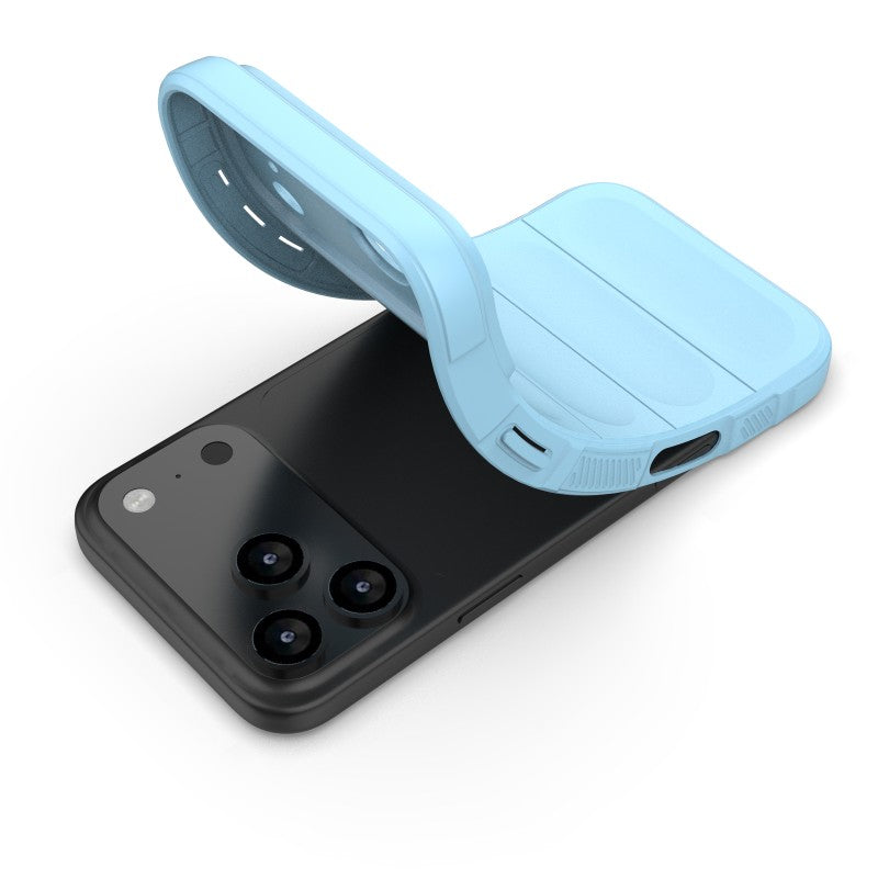 For iPhone 17 Pro Max TPU Case WANLONFENG HD Series Anti Slip Phone Cover with Tempered Glass - Baby Blue