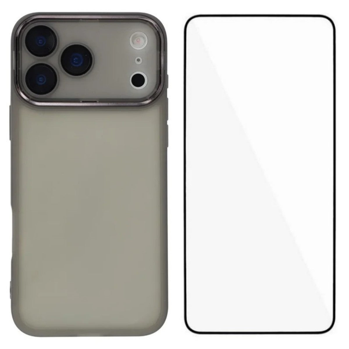 For iPhone 17 Pro Max TPU Case WANLONFENG DKSM Series Electroplated Frame Back Cover with Tempered Glass - Black