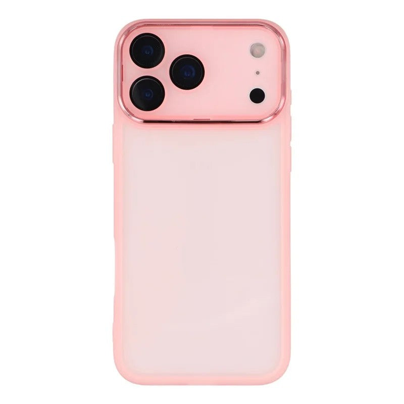 For iPhone 17 Pro Max TPU Case WANLONFENG DKSM Series Electroplated Frame Back Cover with Tempered Glass - Pink