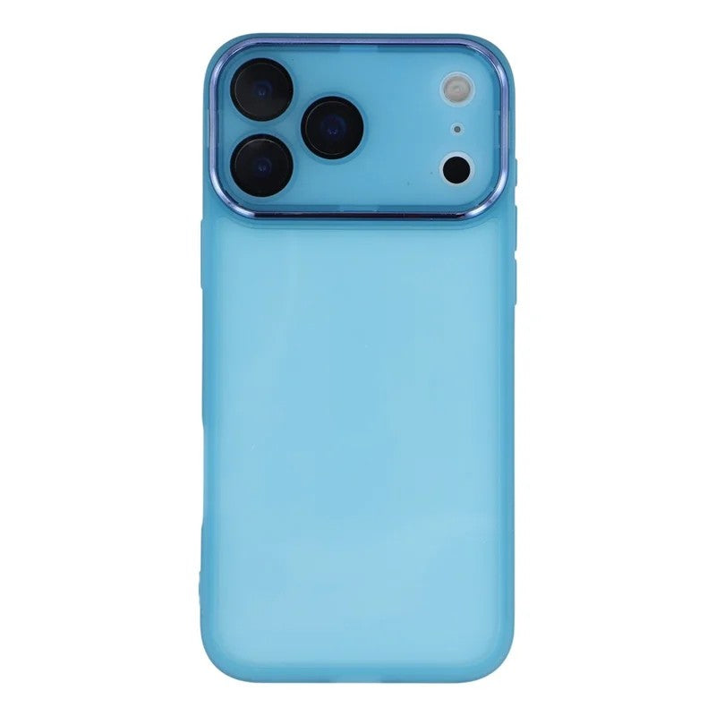For iPhone 17 Pro Max TPU Case WANLONFENG DKSM Series Electroplated Frame Back Cover with Tempered Glass - Blue