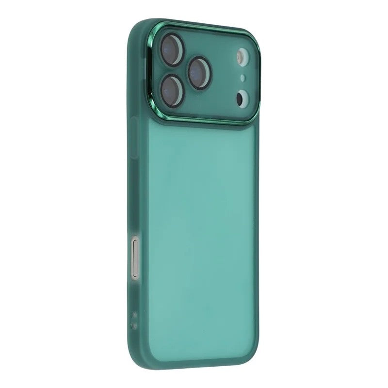 For iPhone 17 Pro Max TPU Case WANLONFENG DKSM Series Electroplated Frame Back Cover with Tempered Glass - Army Green