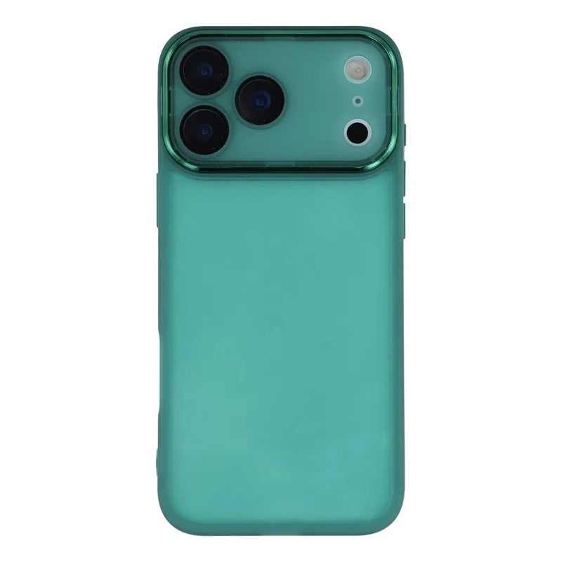 For iPhone 17 Pro Max TPU Case WANLONFENG DKSM Series Electroplated Frame Back Cover with Tempered Glass - Army Green