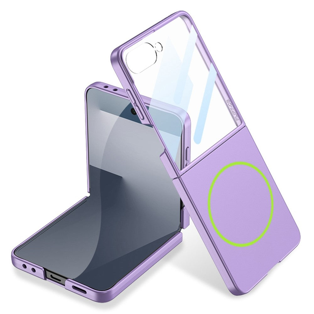 GKK For Samsung Galaxy Z Flip7 5G Magnetic Case Ultra Slim Protective Phone Cover with Screen Protector - Purple