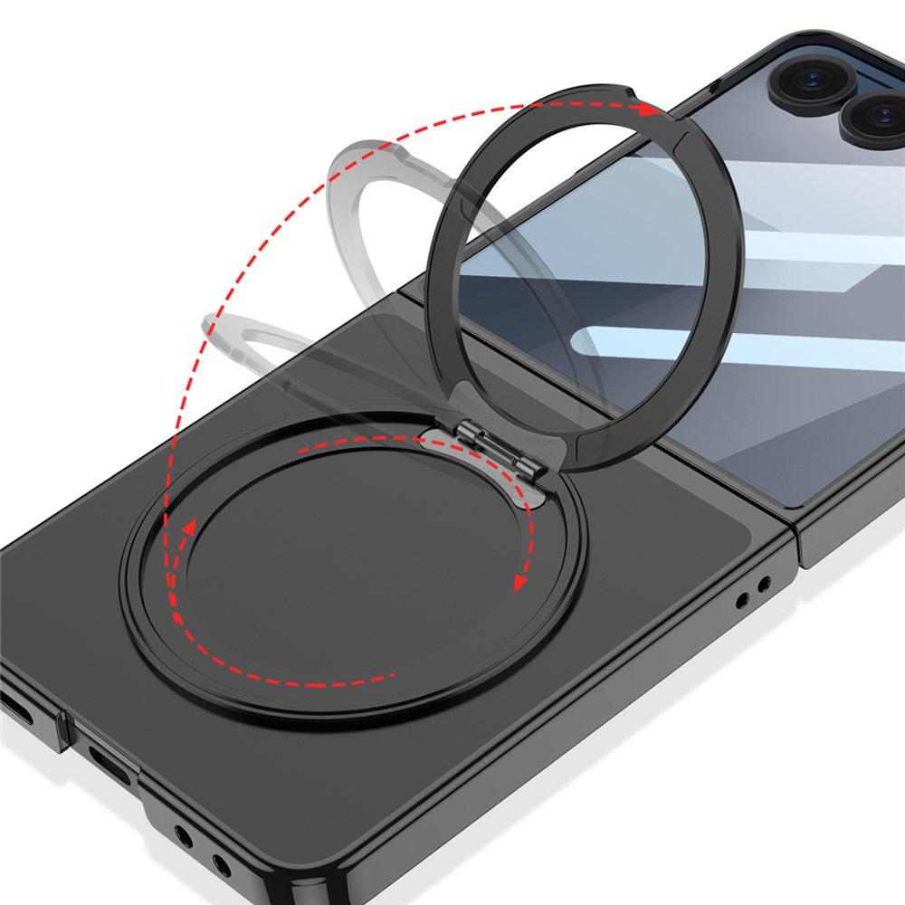 GKK For Samsung Galaxy Z Flip7 5G Case Kickstand Hard PC Phone Back Cover with Screen Film - Silver