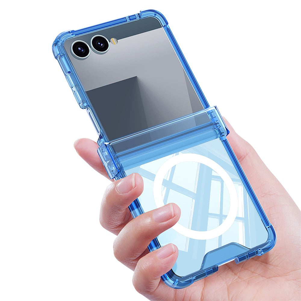 GKK For Samsung Galaxy Z Flip7 5G Magnetic Case Airbag Hinge Protection Shockproof Phone Cover - Transparent