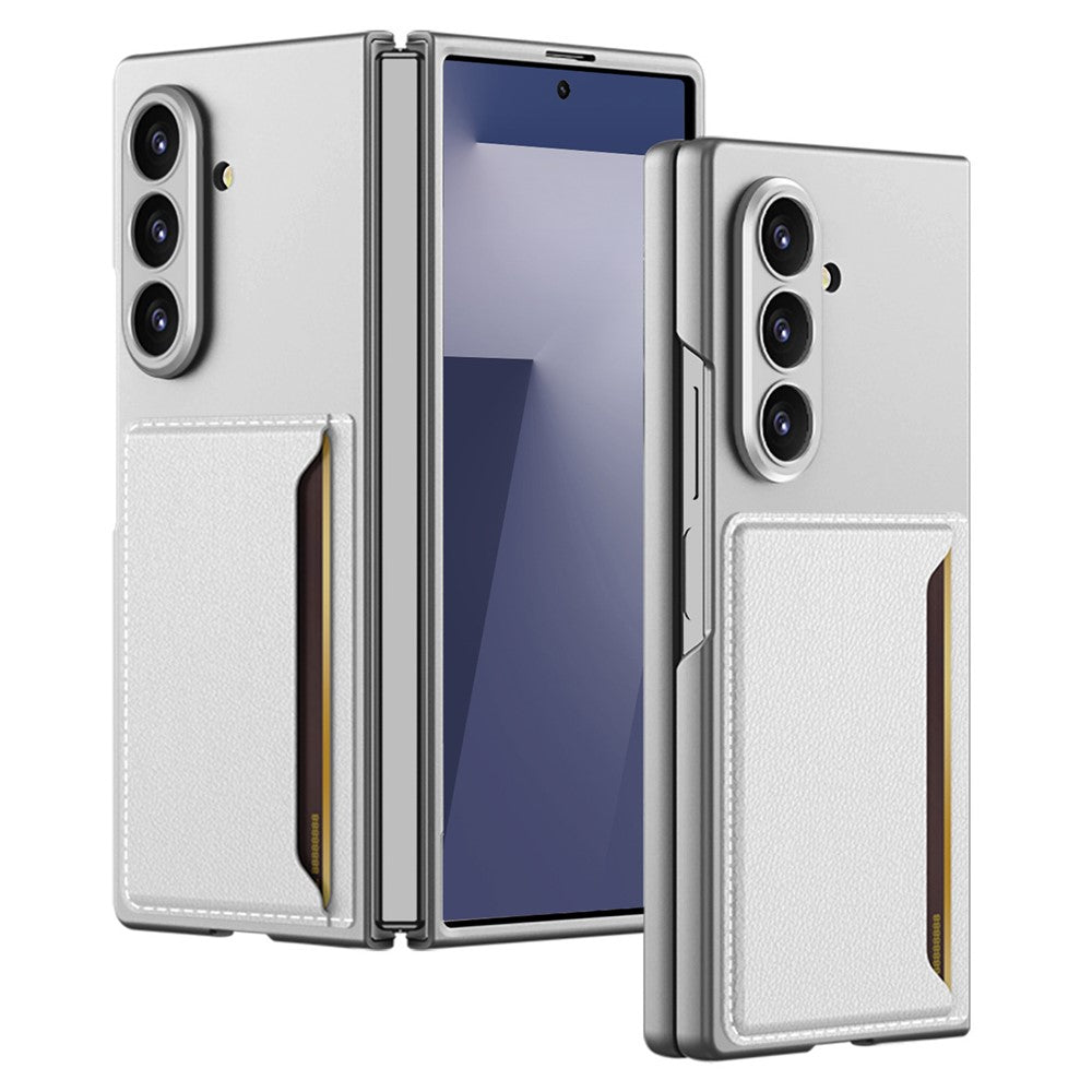 GKK For Samsung Galaxy Z Fold7 5G Case Hard PC Phone Cover with Slim Card Holder - Silver