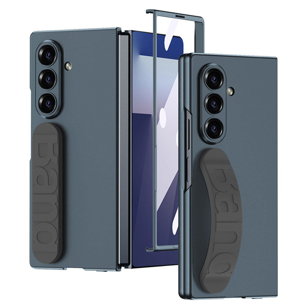 GKK For Samsung Galaxy Z Fold7 5G Case with Silicone Wristband PC + Tempered Glass Phone Back Cover - Green