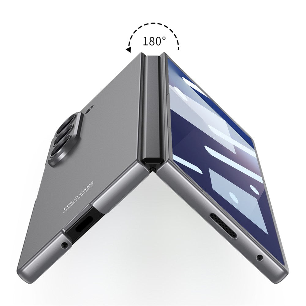 GKK For Samsung Galaxy Z Fold7 5G Case Hard PC + Tempered Glass Anti-Scratch Phone Cover - Grey