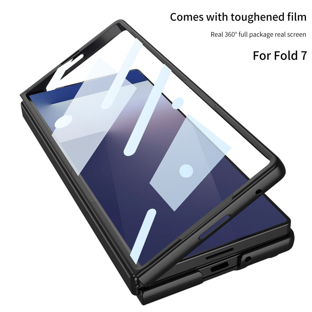 GKK For Samsung Galaxy Z Fold7 5G Case Hard PC + Tempered Glass Anti-Scratch Phone Cover - Grey