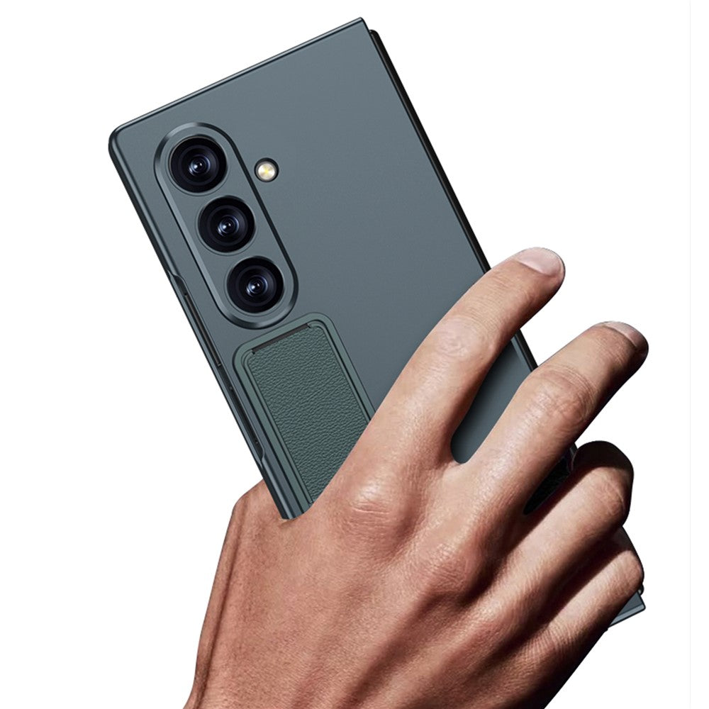 GKK For Samsung Galaxy Z Fold7 5G Case with Kickstand PC + Tempered Glass Phone Back Cover - Titanium Grey