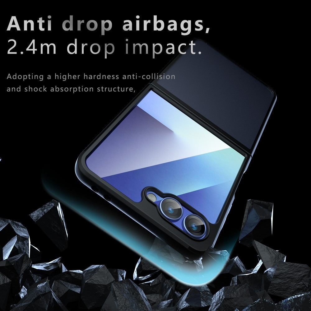 For Samsung Galaxy Z Flip7 5G Shockproof Case TPU+PC Phone Cover - Transparent Black
