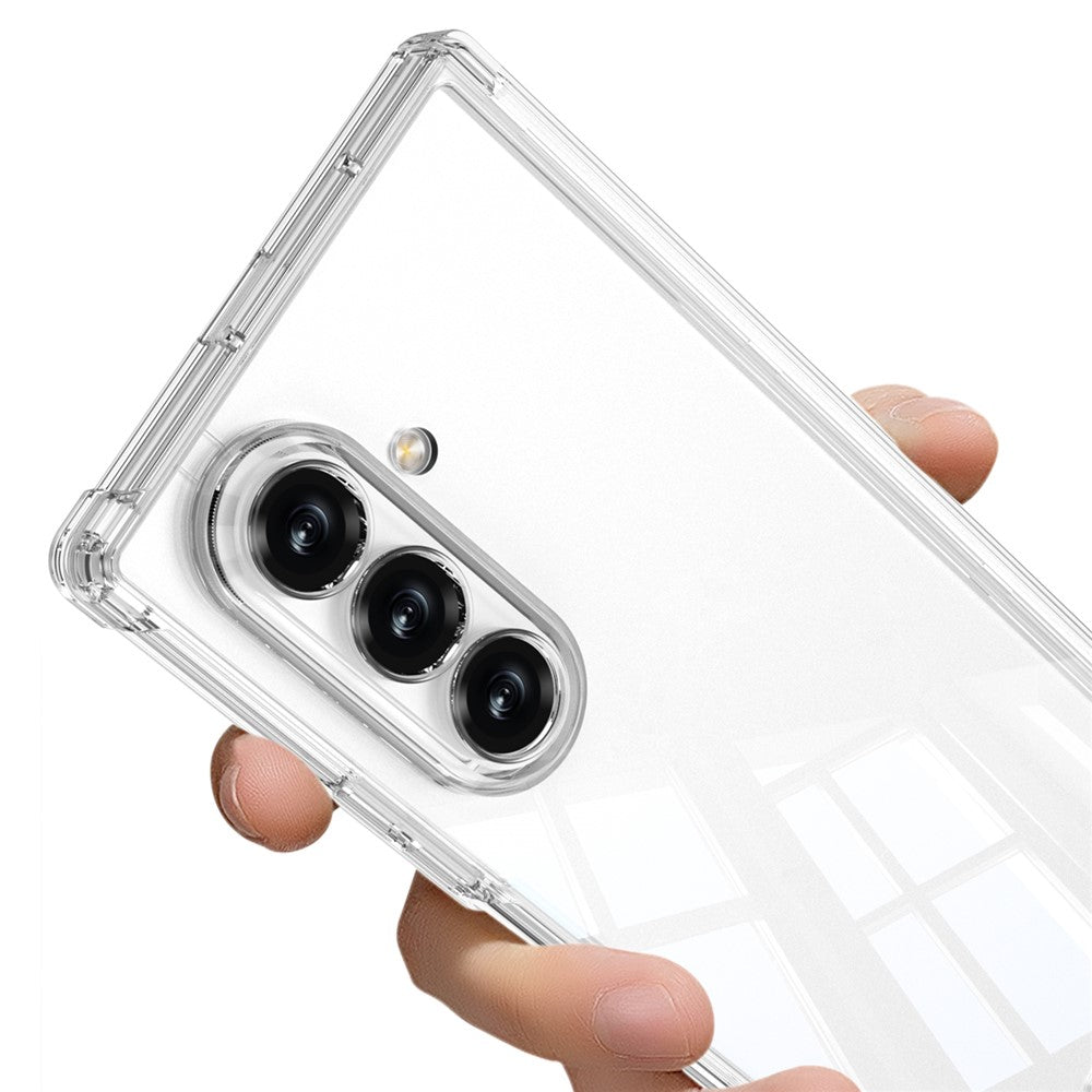 GKK For Samsung Galaxy Z Fold7 5G Case Magnetic Hinge Airbag Shockproof TPU Folding Phone Cover - Transparent