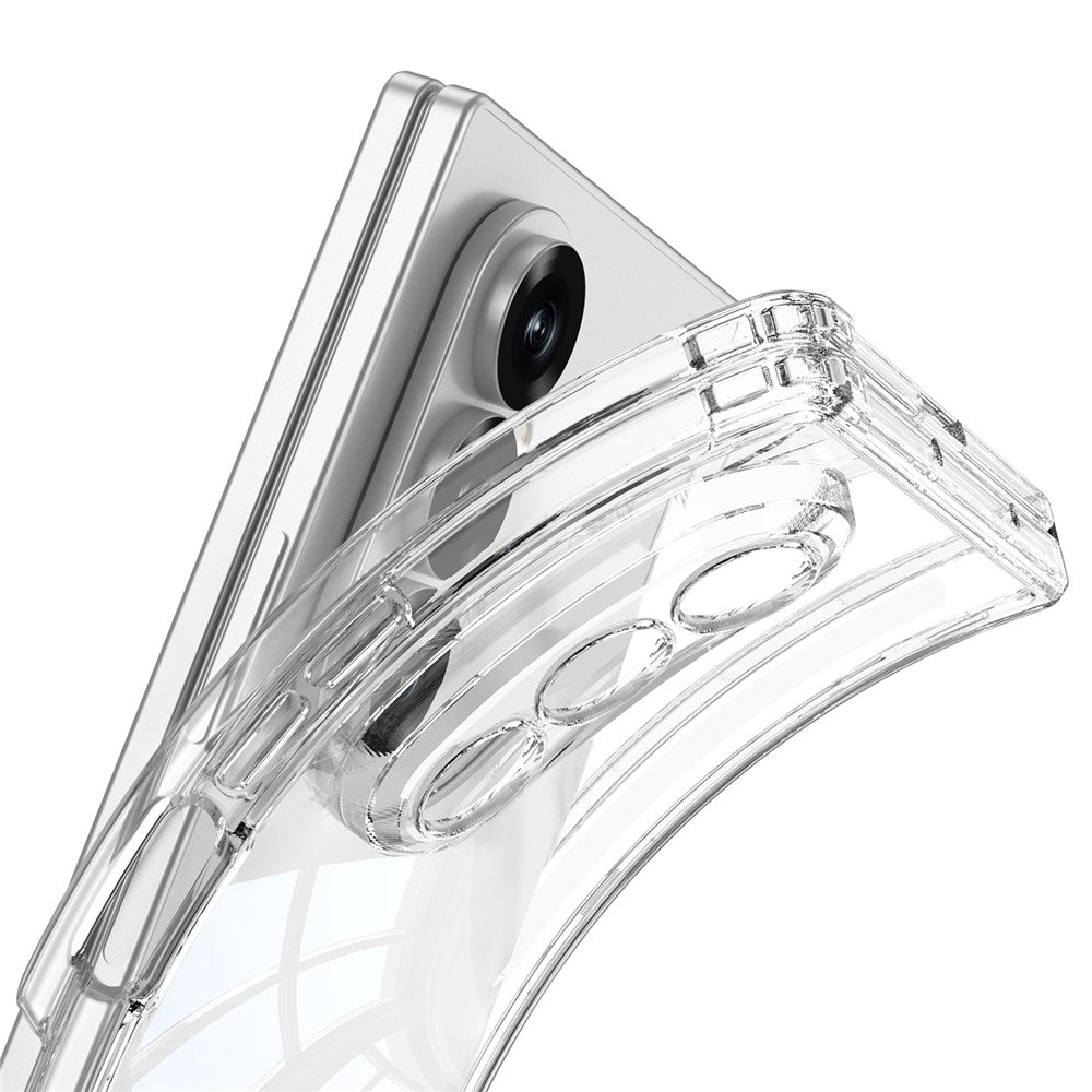 GKK For Samsung Galaxy Z Fold7 5G Case Magnetic Hinge Airbag Shockproof TPU Folding Phone Cover - Transparent