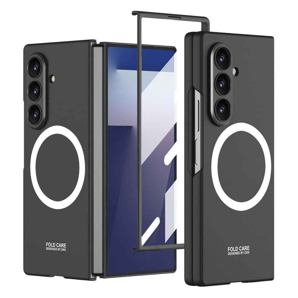 GKK For Samsung Galaxy Z Fold7 5G Magnetic Case PC Phone Cover with Screen Film - Black