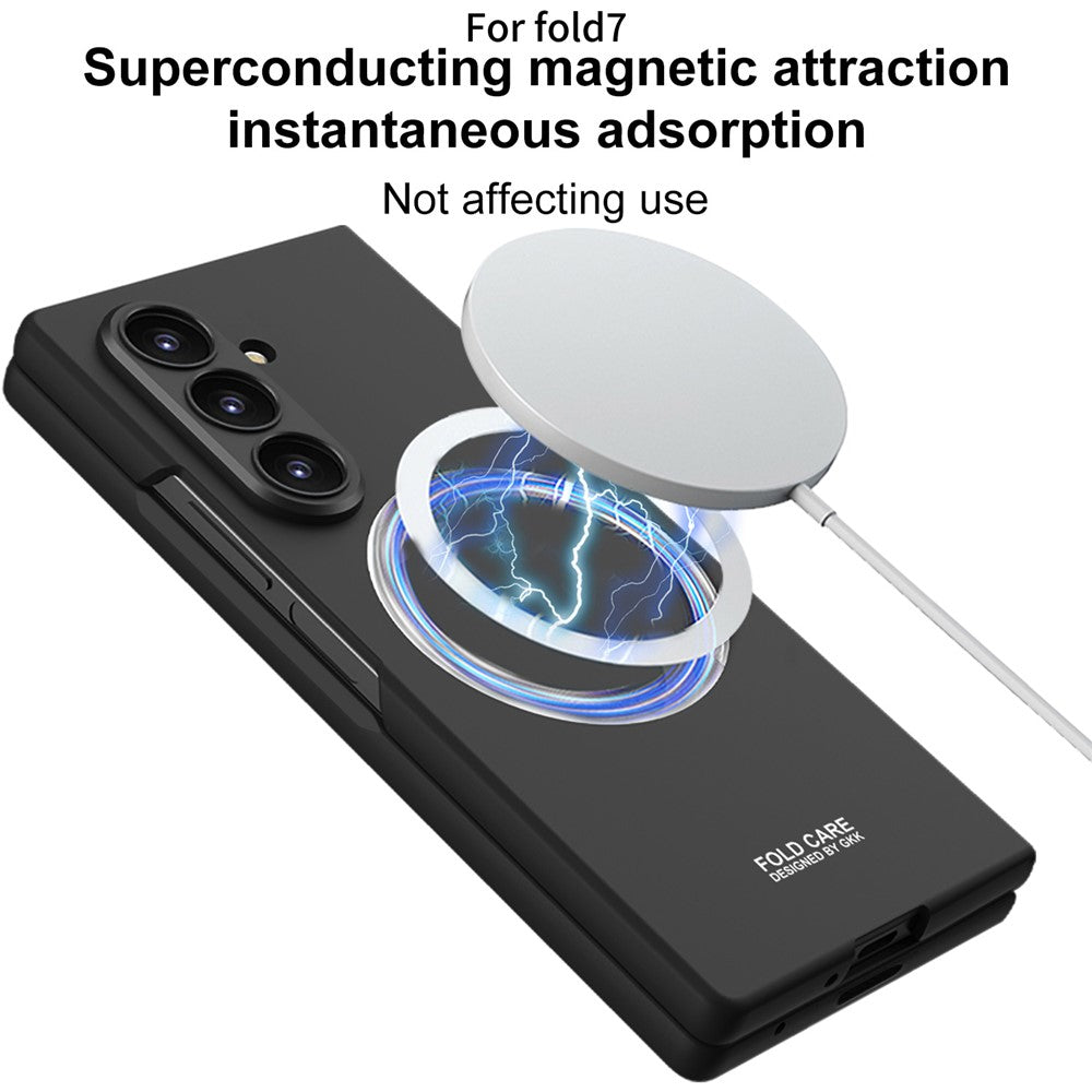 GKK For Samsung Galaxy Z Fold7 5G Magnetic Case PC Phone Cover with Screen Film - Silver