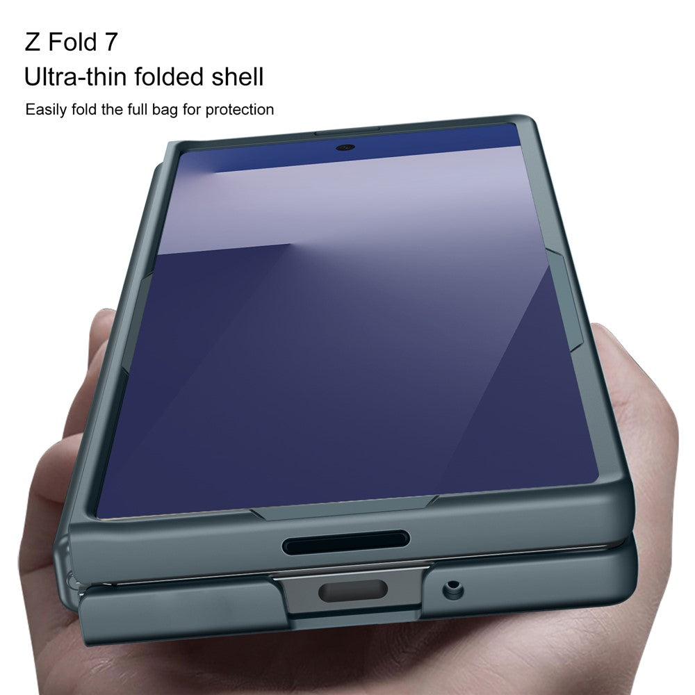 GKK For Samsung Galaxy Z Fold7 5G Case Shockproof Hard PC Folding Phone Cover (No Front Screen Film) - Green