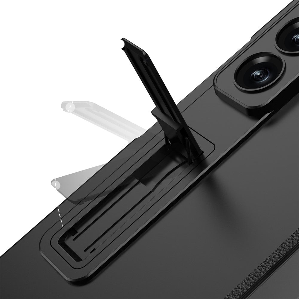 GKK For Samsung Galaxy Z Fold7 5G Case Kickstand Magnetic Folding PC Phone Cover with Privacy Front Screen Film - Midnight Green