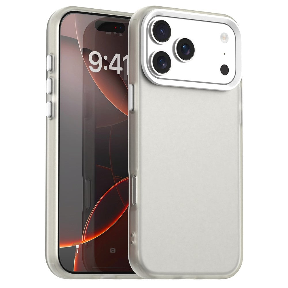 For iPhone 17 Pro Max Case PC + TPU + PET Matte Anti-Drop Phone Back Cover - White