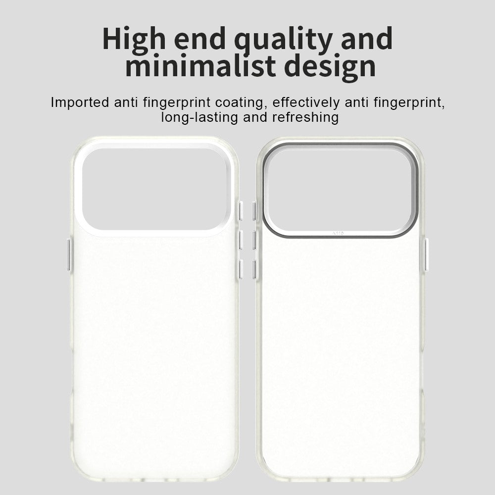 For iPhone 17 Pro Max Case PC + TPU + PET Matte Anti-Drop Phone Back Cover - White