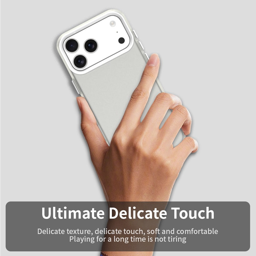 For iPhone 17 Pro Max Case PC + TPU + PET Matte Anti-Drop Phone Back Cover - White