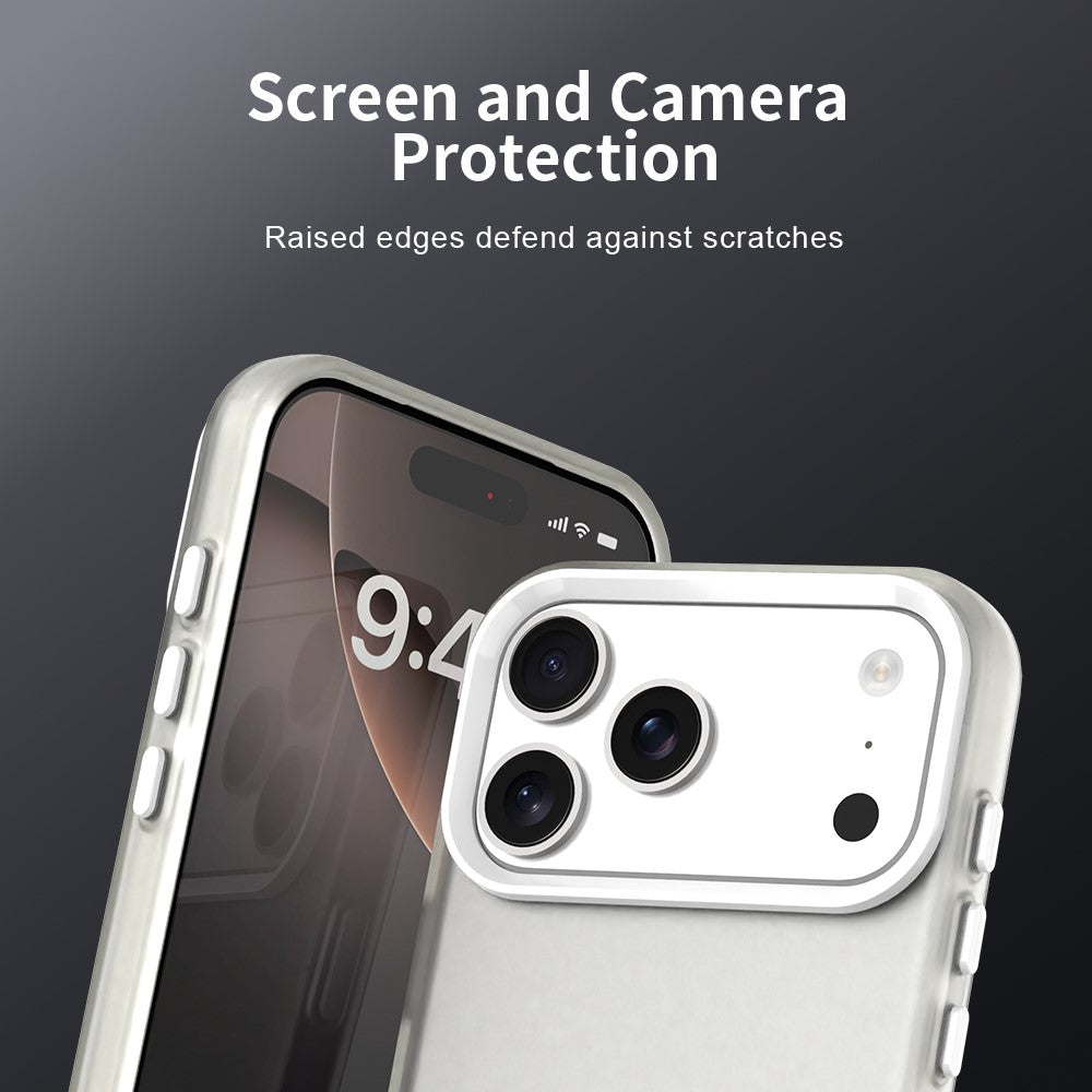 For iPhone 17 Pro Max Case PC + TPU + PET Matte Anti-Drop Phone Back Cover - White