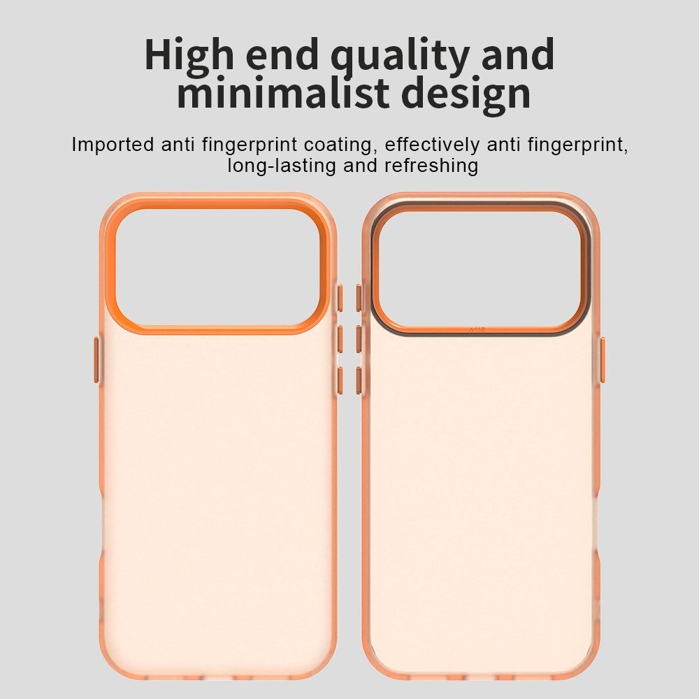 For iPhone 17 Pro Max Case PC + TPU + PET Matte Anti-Drop Phone Back Cover - Orange