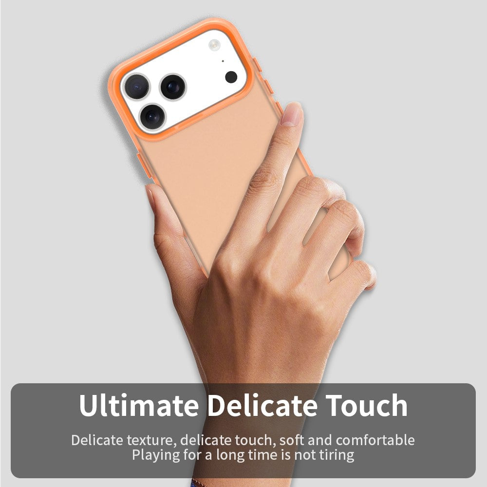 For iPhone 17 Pro Max Case PC + TPU + PET Matte Anti-Drop Phone Back Cover - Orange