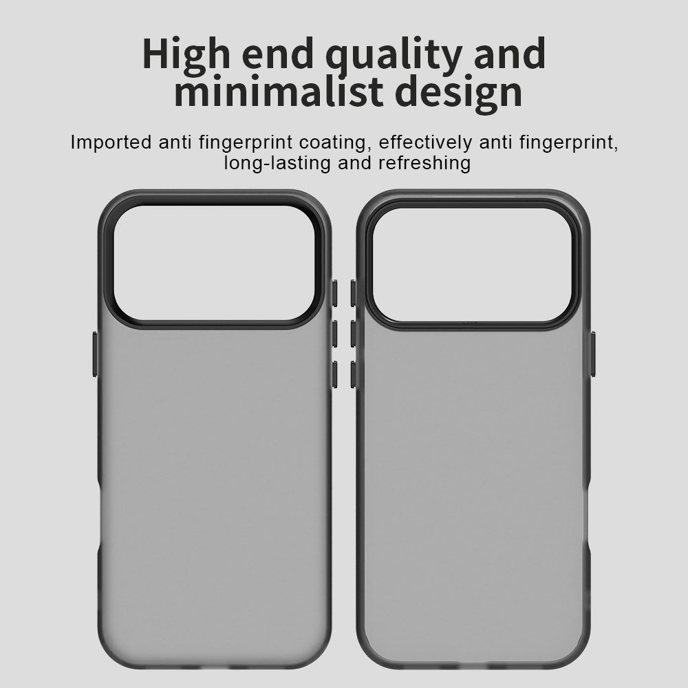 For iPhone 17 Pro Max Case PC + TPU + PET Matte Anti-Drop Phone Back Cover - Black