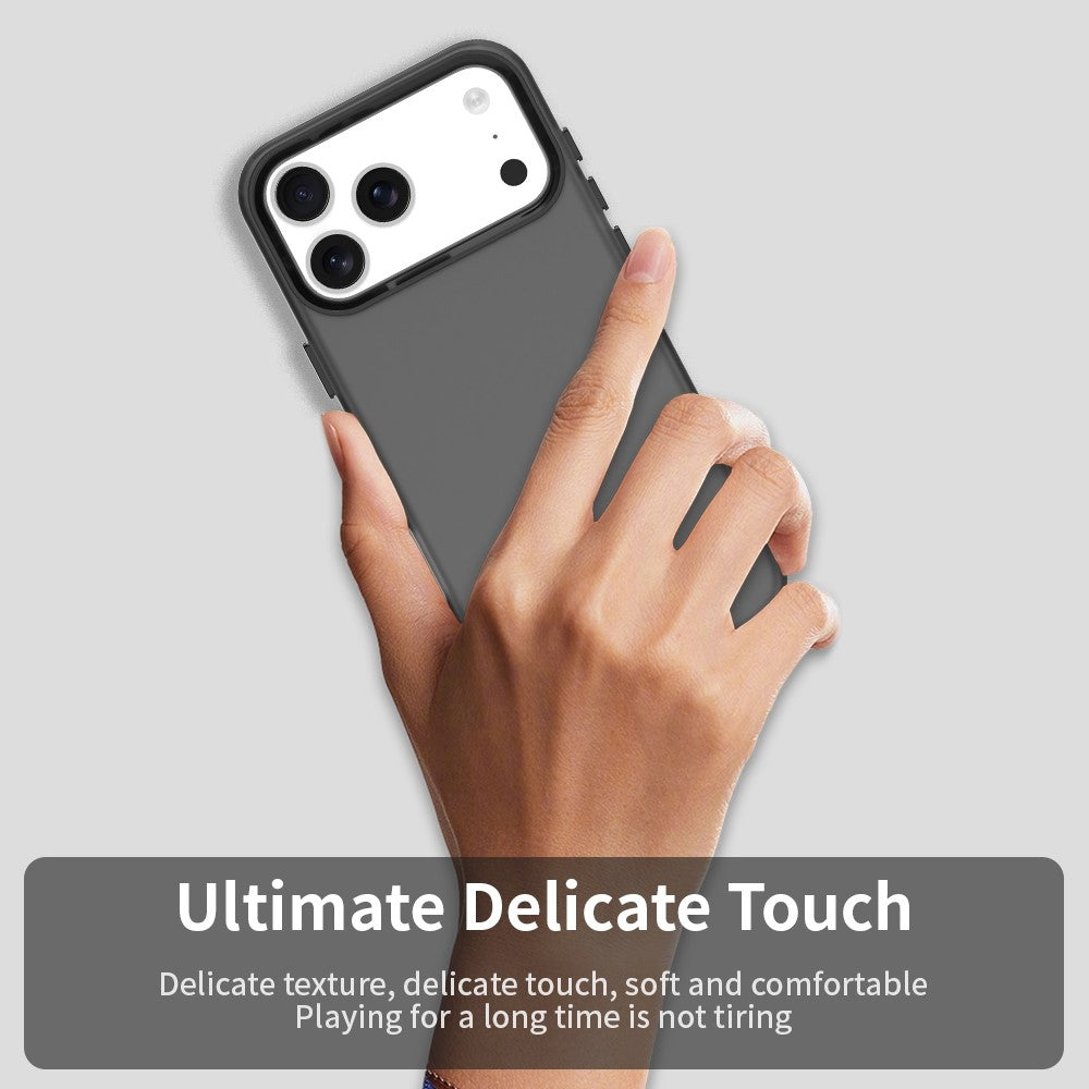 For iPhone 17 Pro Max Case PC + TPU + PET Matte Anti-Drop Phone Back Cover - Black