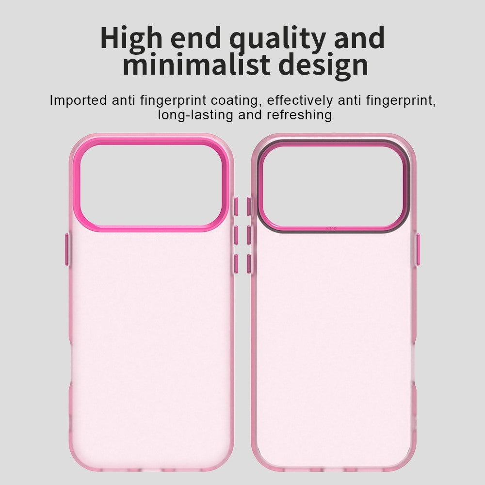 For iPhone 17 Pro Max Case PC + TPU + PET Matte Anti-Drop Phone Back Cover - Red