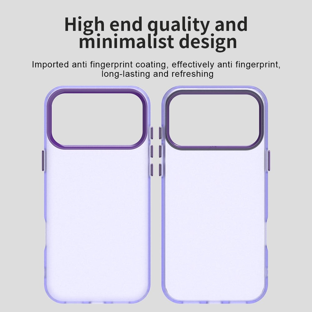 For iPhone 17 Pro Max Case PC + TPU + PET Matte Anti-Drop Phone Back Cover - Purple