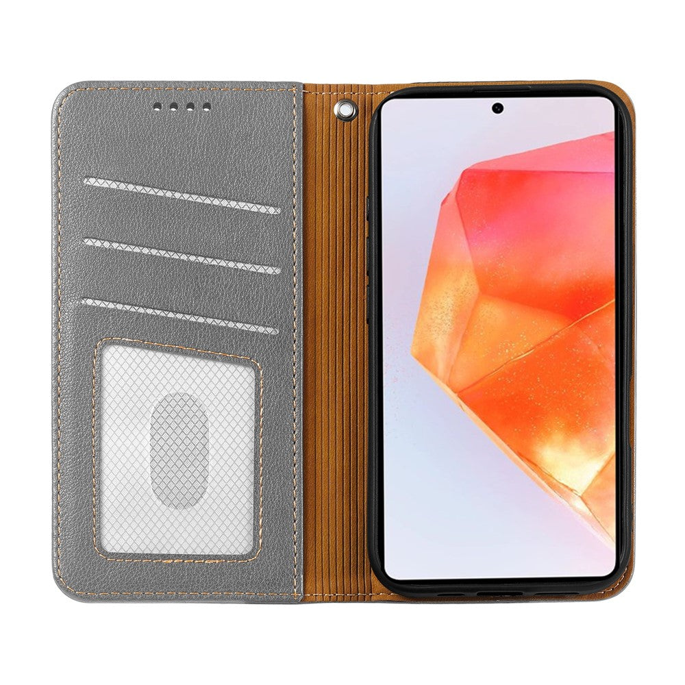 For Oppo Reno14 Pro 5G (Global) Case Wallet RFID Blocking Leather Phone Cover Strong Magnetic Closure - Grey