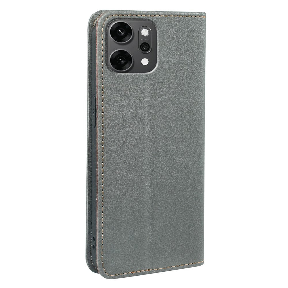 For Oppo Reno14 Pro 5G (Global) Case Wallet RFID Blocking Leather Phone Cover Strong Magnetic Closure - Grey